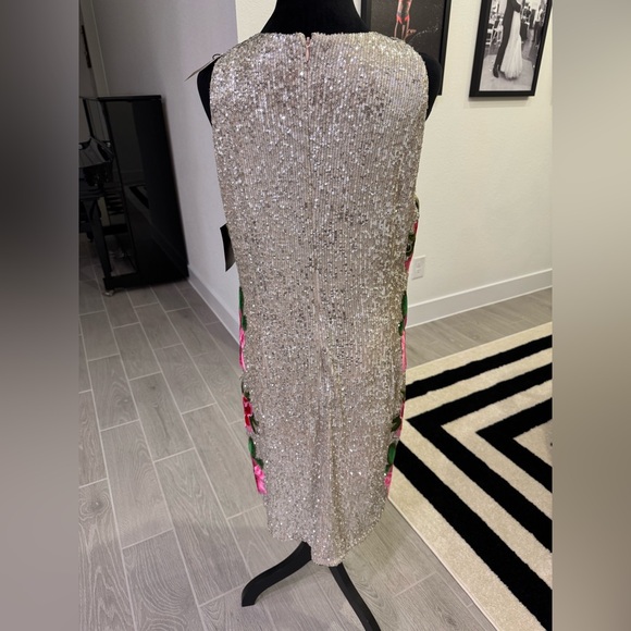ALEXIA ADMOR BOSTON PROPER Sequin Sleeveless Dress with Embroidered Roses 16 NWT - Picture 6 of 9